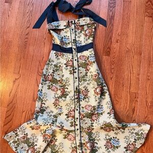 MABLE Boutique Floral Maxi Dress with Navy Details